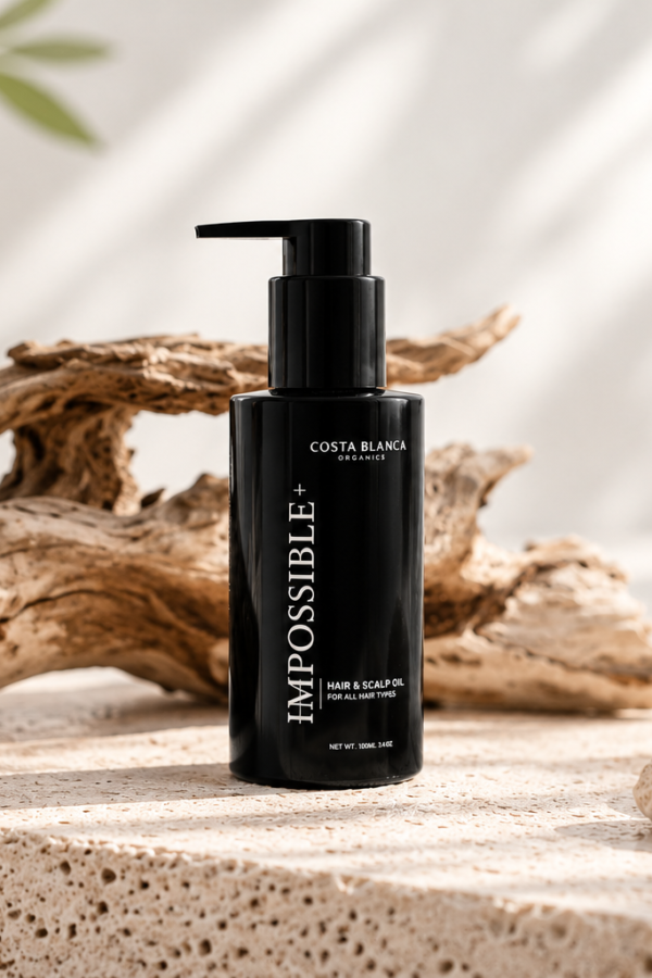 Costa Blanca Organics Impossible+ aliejukas pažeistiems, silpnėjantiems ir retėjantiems plaukams – 100 ml.