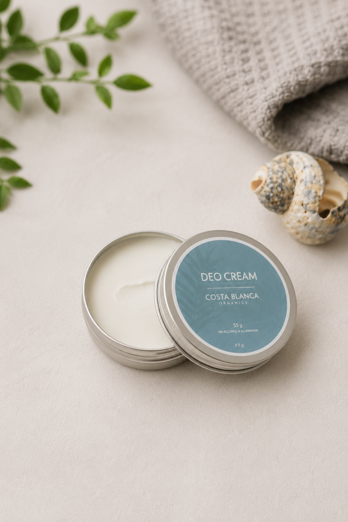 Natūralus dezodorantas nuo prakaito pažastims be aliuminio Costa Blanca Organics Deo Cream