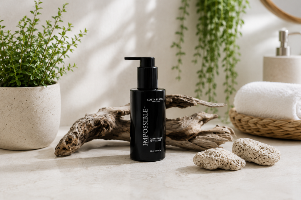 Plauku aliejus plaukams ir galvos odai IMPOSIBLE+ Costa Blanca Organics